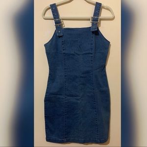 Cute Jean Dress with Buckle like Straps